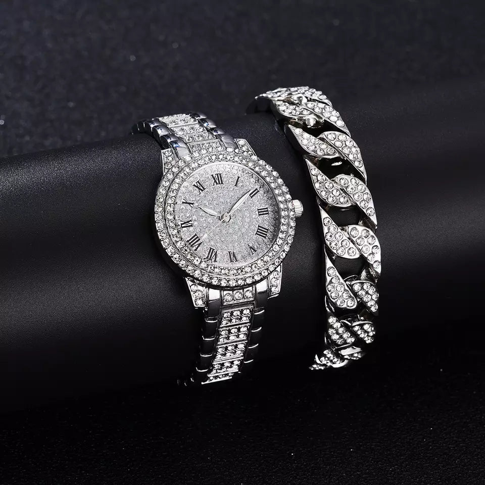 Ladies Watch & Bracelet Set