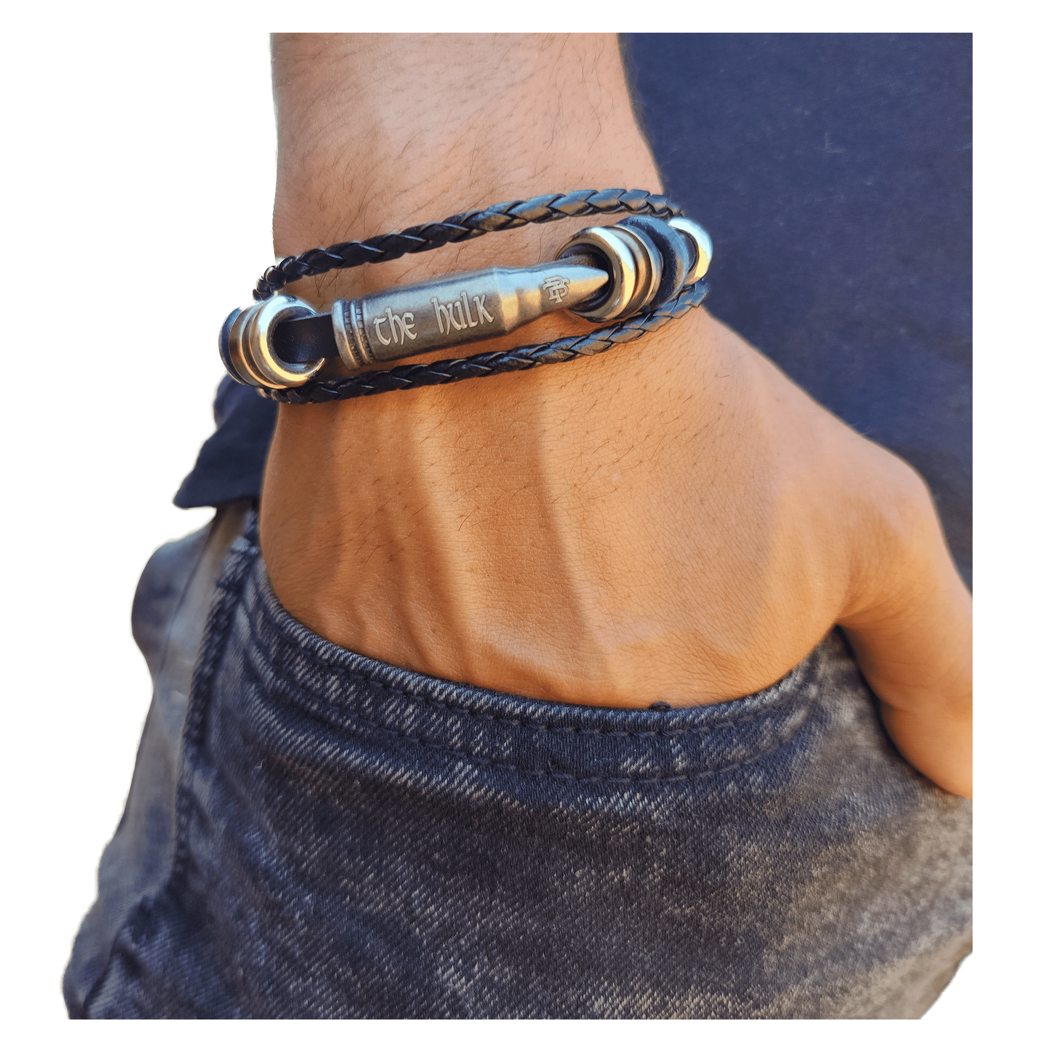 Bullet Bracelet 19cm length with anchor clasp and option to add a personalised laser engraving to the item.