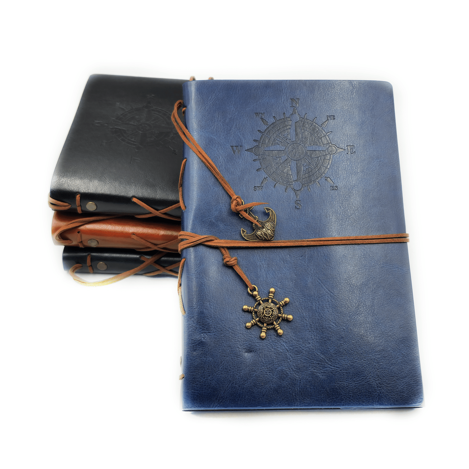 Compass Leather Journals, these journals have a ring binding system which means once the paper is finished you can re add your own paper to it.  Option to add a personalized laser engraving to your journal.