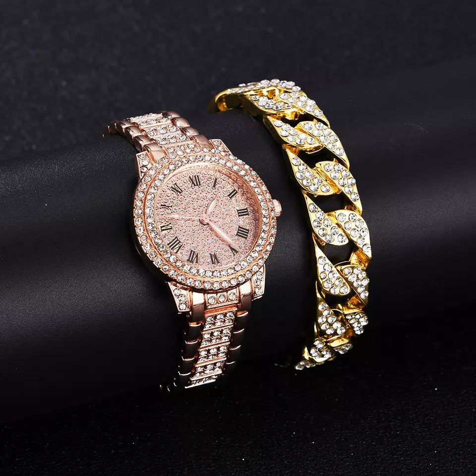 Ladies Watch & Bracelet Set