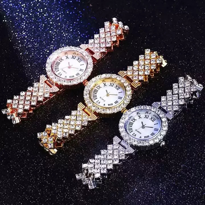 Ladies silver watch on sale and bracelet set