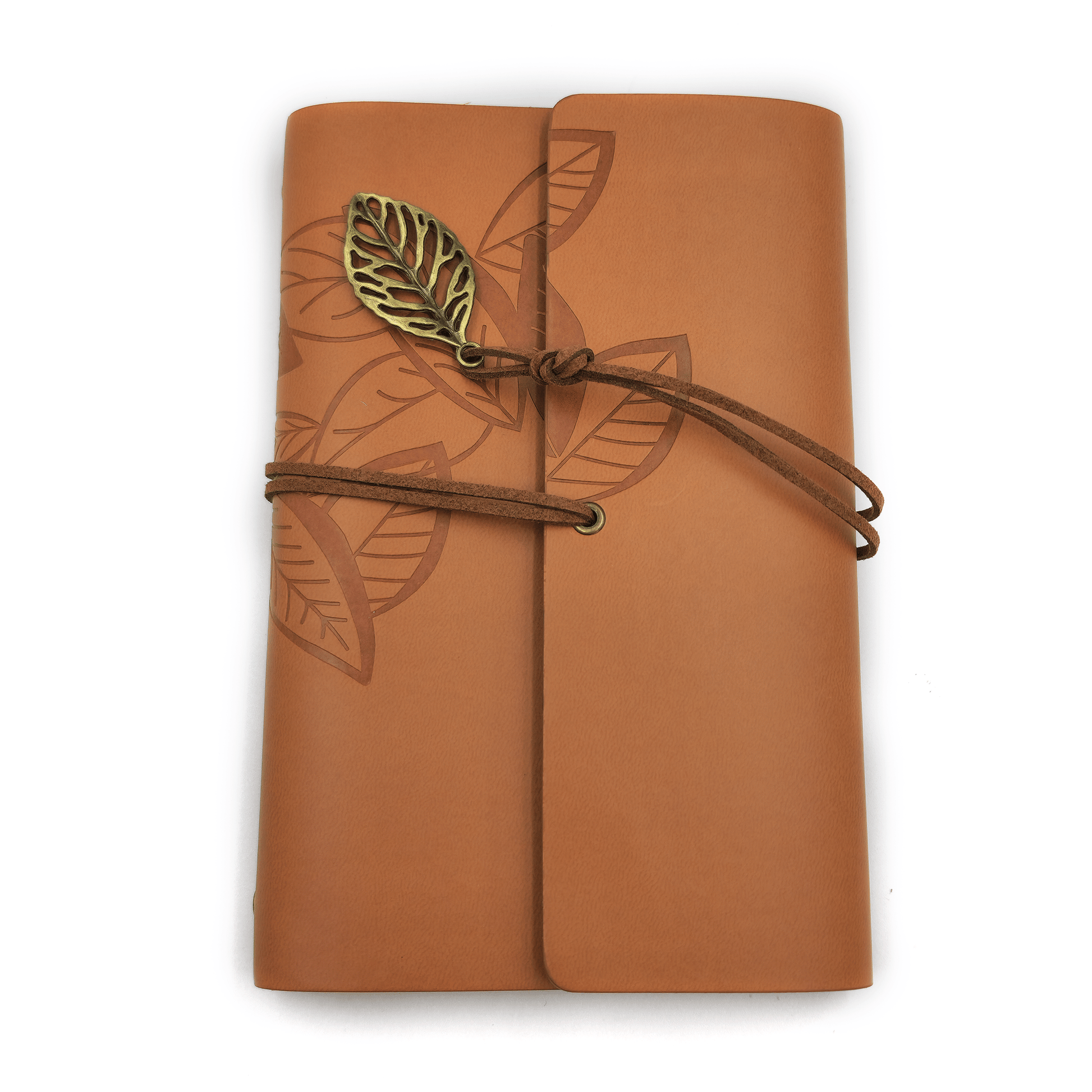 Feather Design Leather Journal  this journal comes with the ring filing system which means you can re-add paper to it once its finished.