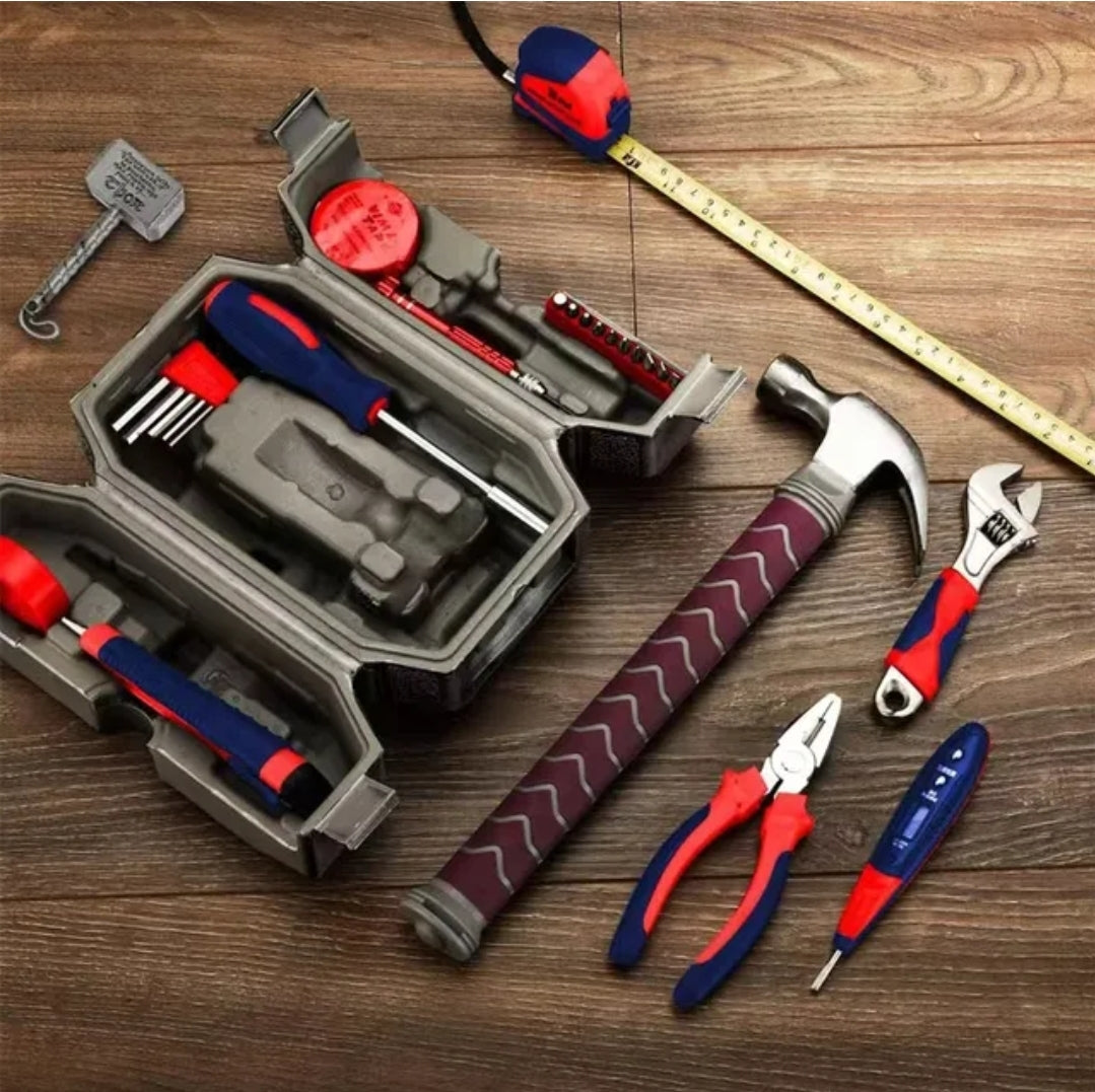 The Thor Hammer Toolbox is the perfect solution for professional craftspeople and hobbyists alike. Featuring a hammer with an ergonomic design and a set of top-quality tools, this product is a great way to get the job done quickly and efficiently. The hammer's anti-slip grip and durable construction makes it a reliable and dependable tool, while the full set of tools gives you everything you need for your next project.